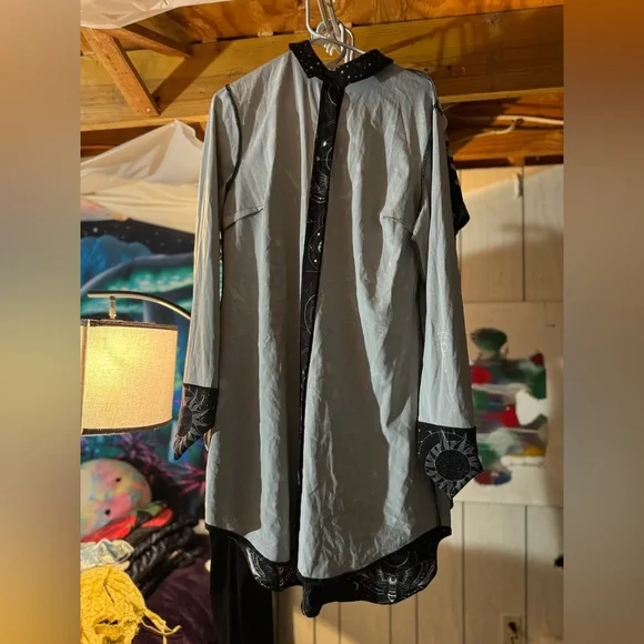 BLACKMILK SACRED MOON LONG SLEEVE BUSINESS TIME SHIRT DRESS - Picture 4 of 5